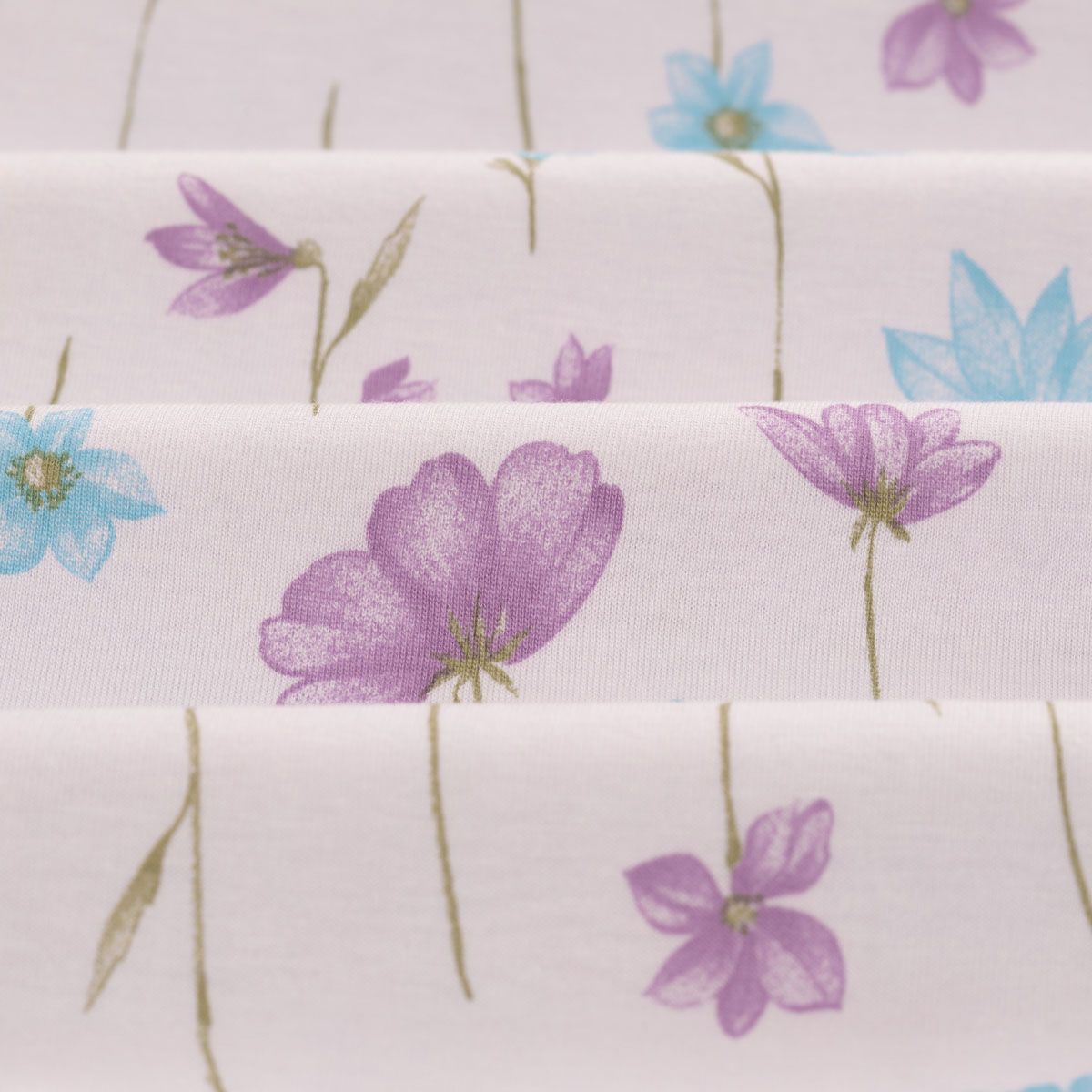 Malha King Size Estampada 30X1 Penteada -   Doce Florada Fundo Branco