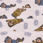 Meia Malha 30X1 Penteado Estampado -   Soneca Fundo Branco