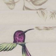 Malha King Size Estampada 30X1 Penteada -   Voo do Beija-flor Fundo Champagne