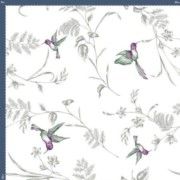 Malha King Size Estampada 30X1 Penteada -   Voo do Beija-flor Fundo Champagne