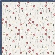 Malha King Size Estampada 30X1 Penteada -   Crisântemo Minimalista Fundo Champa