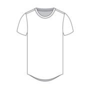 Molde Camiseta Long Corte à Fio Arredondada - Masculino