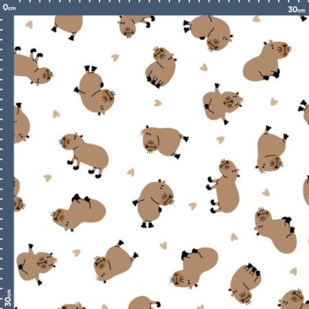 Malha Body Estampada - Amor de Capivara Fundo Champagne