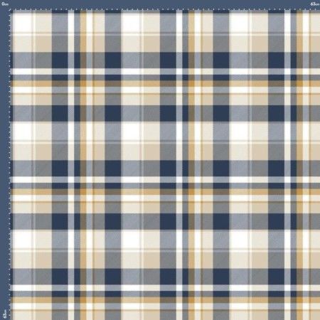 Meia Malha 30X1 Penteado Estampado - Xadrez Winter Fundo Branco (Fora de Coleção)