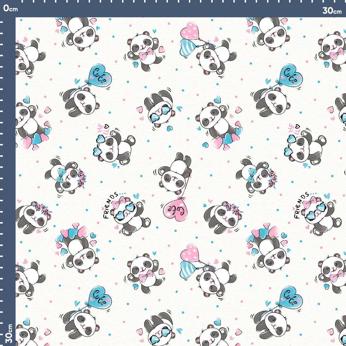 Malha Body Estampada - Panda Cute Fundo Champagne