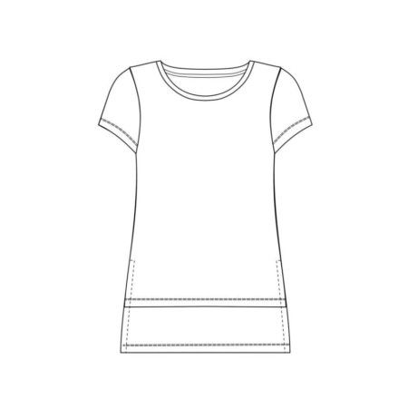 Molde Camiseta Alongada nas Costas c/ Aberturas Laterais - Feminino