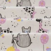 Meia Malha 30X1 Penteado Estampado - Winter Safari Fundo Champagne