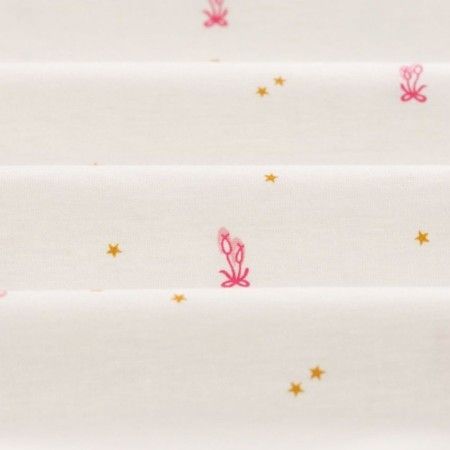 Meia Malha 30X1 Penteado Estampado - Dança nas Estrelas Fundo Champagne