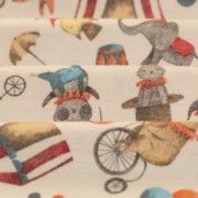 Malha Body Estampada -   Circo Fundo Champagne