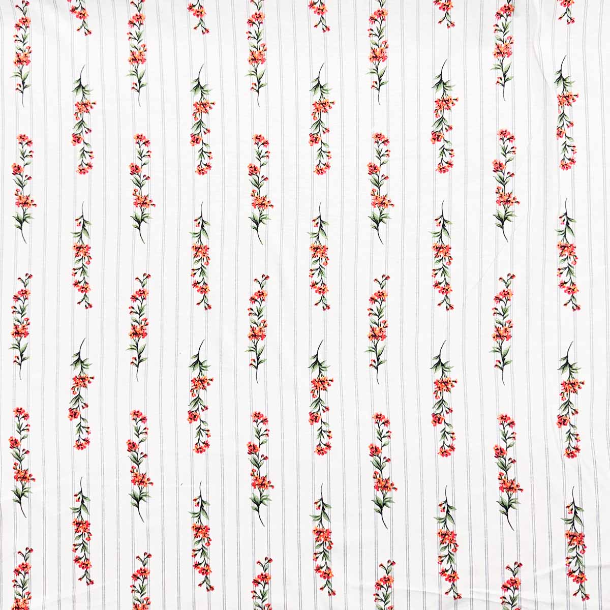 Malha King Size Estampada 30X1 Penteada -   Bulbine Listrado Fundo Champagne