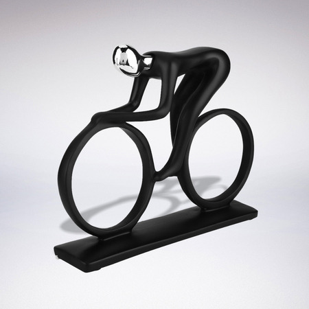 Escultura Moderna Abstrata em Resina Ciclismo