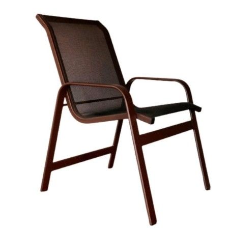 Cadeira Poltrona Lótus em Aluminio e Tela Sling para Piscina e Varanda