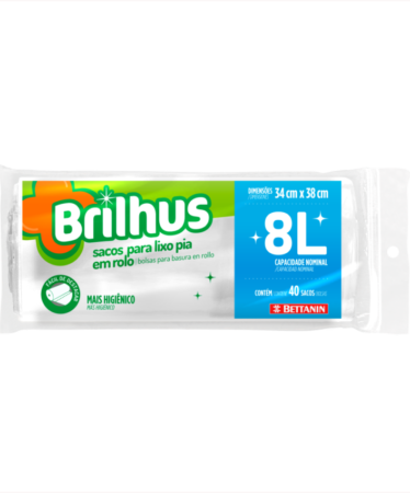 BETTANIN BRILHUS SACOS P/LIXO 8L 1X25