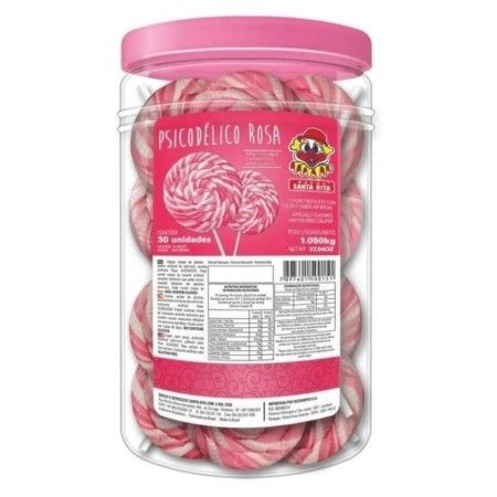 SANTA RITA PIRULITO  GIGANTE  ROSA C/30 UN