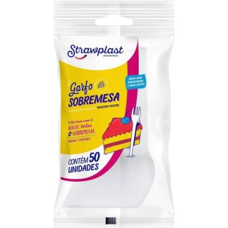 STRAWPLAST GARFO SOBREMESA BRANCO 20X50