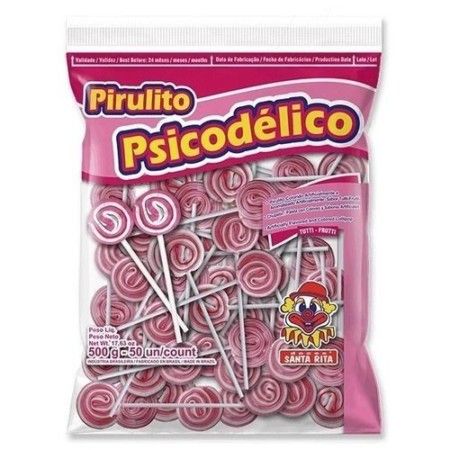 SANTA RITA PIRULITO PSICODELICO ROSA 500G C/50UN