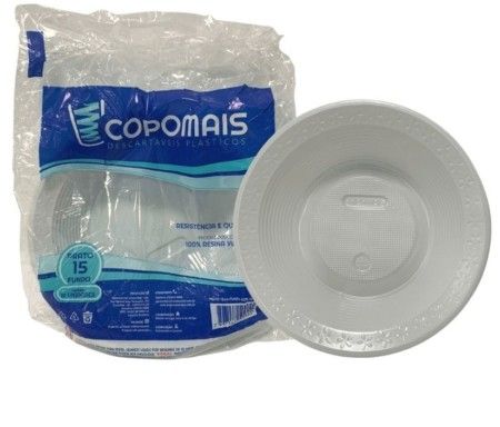 COPOMAIS-PRATOS PLAST.FUNDO 15CM  C/10UN