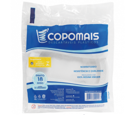 COPOMAIS-PRATOS PLAST.P/CAMPING 18CM 10UN PCT50