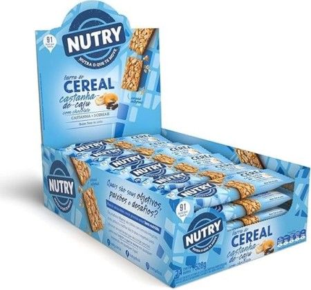 NUTRY BARRA CEREAL CAST CAJU C/CHOC.DP12X24X22G