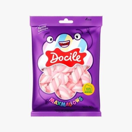 DOCILE-MAXMALLOWS TWIST ROSA/BRANCO BAUN 250G