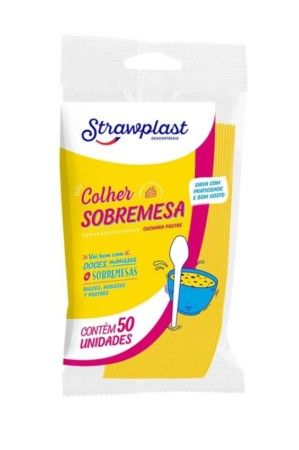 STRAWPLAST COLHER DE SOBREMESA AMARELA 20X50