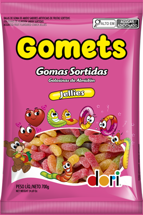 DORI-GOMETS GOMA MINHOCA FRUTAS 12X700G