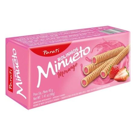 MINUETO-ROLINHO WAFER MORANGO 40G