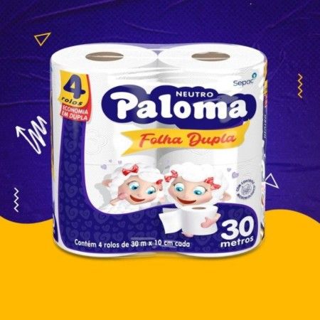 PAPEL HIG.FOLHA DUPLA PALOMA 16 X 4 C/64