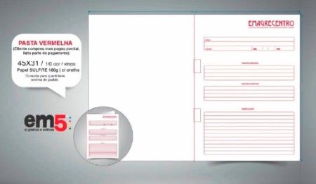 PASTA P/CONTRATO VERMELHA (Cliente comprou mas falta pagamento)