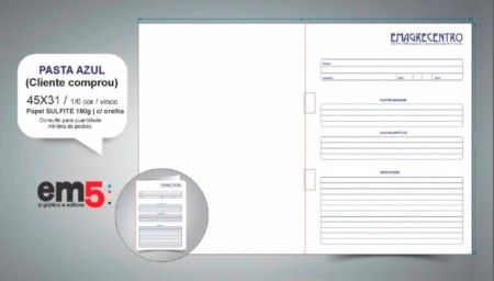 PASTA PARA CONTRATO AZUL (CLIENTE COMPROU)