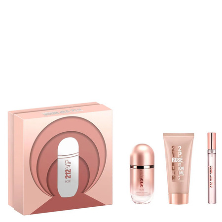 Kit de Perfume Feminino 212 Vip Rosé Carolina Herrera - Eau de Parfum 80ml + Loção Corporal 100ml + Miniatura 10ml