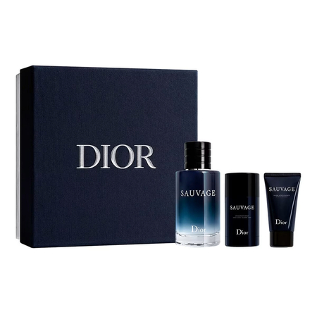 Kit de Perfume Masculino Sauvage Dior - Eau de Toilette 100ml + Deo Stick 75g + Loção Pós Barba 50ml