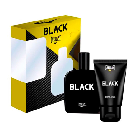 Kit de Perfume Masculino Black Everlast - Deo Colônia 100ml + Gel de Banho 90ml