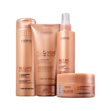 Cadiveu Professional Blonde Reconstructor Home Care - Shampoo + 2 Máscaras + Leave in