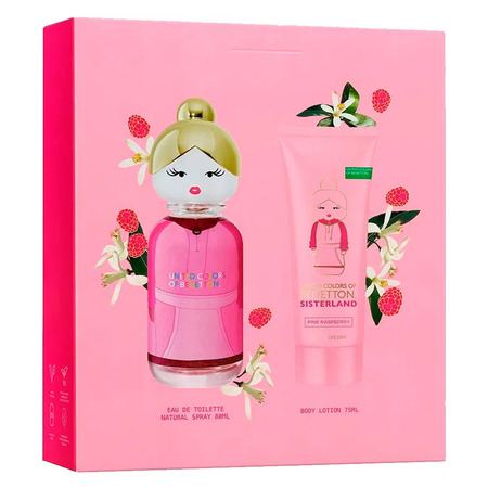 Kit de Perfume Feminino Pink Raspberry Sisterland Benetton - Eau de Toilette 80ml + Loção Corporal 75ml