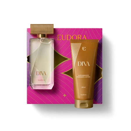 Kit de Perfume Feminino Diva Eudora - Deo Colônia 100ml + Hidratante Corporal 200ml