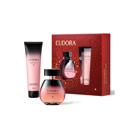 Kit de Perfume Feminino Eudora Velvet Authentic - Deo Colônia 100ml + Loção Corporal 150ml