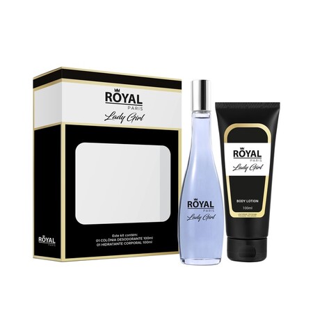 Kit de Perfume Feminino Lady Girl Royal Paris - Deo Colônia 100ml + Hidratante Corporal 100ml