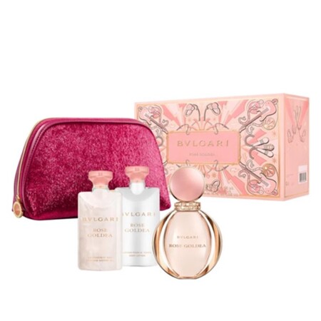 Kit de Perfume Feminino Rose Goldea Bvlgari - Edp 75ml + Gel de Banho 75ml + Loção Corporal 75ml + Nécessaire