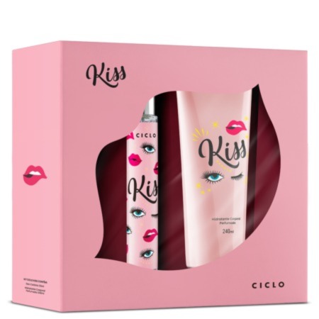 Kit de Perfumes Femininos Kiss Your More Ciclo - Deo Colônia 30ml + Hidratante 240ml