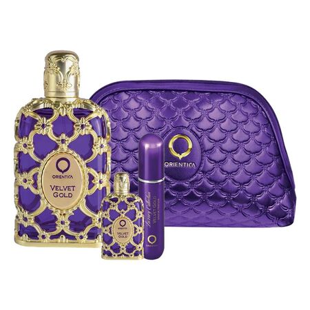COFFRET VELVET GOLD EDP 80ML+EDP 7,5ML+NEC+ATOMIZADOR