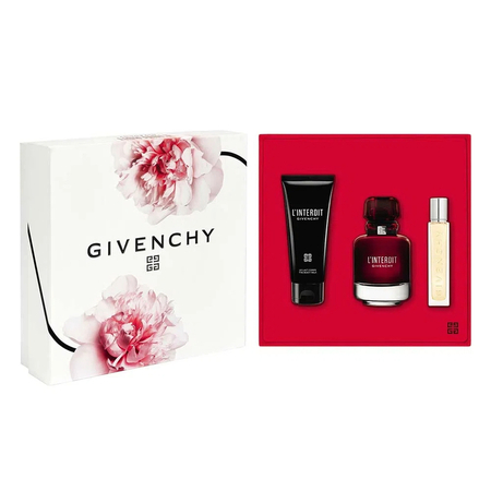 Kit de Perfume Feminino L'Interdit Rouge Givenchy - Edp 80ml + Loção Corporal 75ml + Miniatura 12,5ml