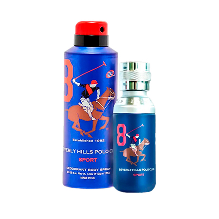 Kit Perfume Masculino Sport 8 Beverly Hills Polo Club - Edt 50ml + Desodorante 175ml