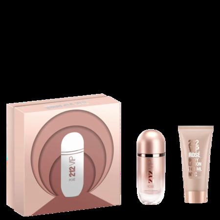 Kit de Perfume Feminino 212 Vip Rosé Carolina Herrera - Eau de Parfum 80ml + Loção Corporal 100ml