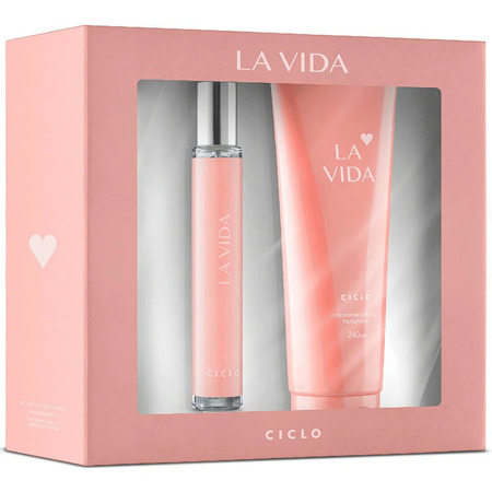 Kit de Perfumes Femininos La Vida Ciclo - Deo Colônia 30ml + Hidratante 240ml