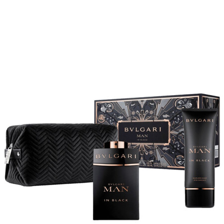 Kit de Perfume Masculino Man in Black Bvlgari - Edp 100ml + Loção Pós Barba 100ml + Nécessaire