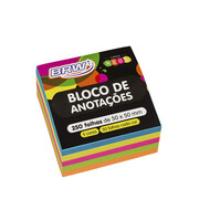 BLOCO SMART NOTES 50X50MM- COLORIDO NEON - 250FLS -  1CUBO