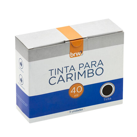 TINTA PARA CARIMBO 40 ML PRETA - CX C/ 3 UN