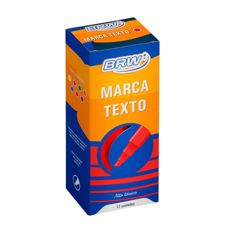 MARCA-TEXTO FLUORESCENTE VERMELHO - CAIXA C/ 12UN