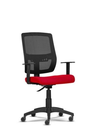 Cadeira Giratória Apollo Home Office - Crepe Vermelho e Tela Preta